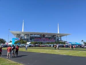 Estádios da Copa do Mundo 2026 - Vista exterior do Hard Rock Stadium