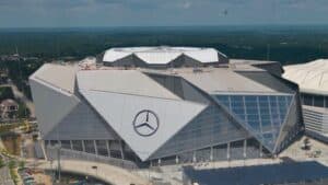 Estádios da Copa do Mundo 2026 - Vista aerea do Mercedes Benz Stadium