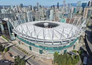 Estádios da Copa do Mundo 2026 - Vista exterior do estádio BC Place Vacouver