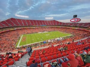 Estádios da Copa do Mundo 2026 - Vista interior do Arrowhead Stadium