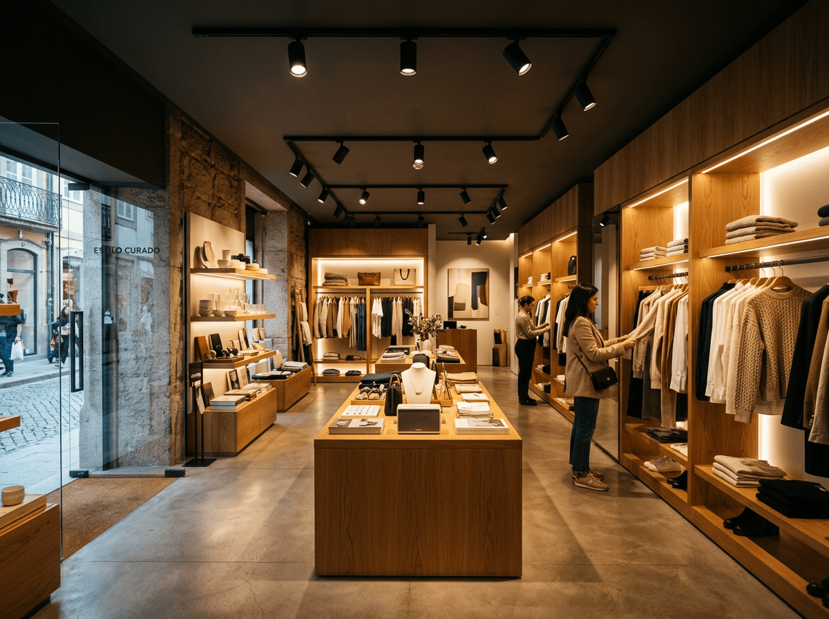 ARQUIMPACT ARQUITECTOS 34 Na iluminação comercial, a luz certa é uma ferramenta de negócio — não apenas decoração.